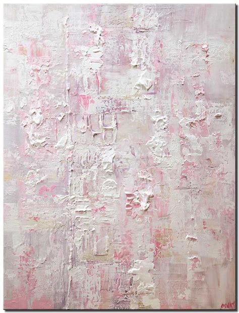 Painting For Sale Canvas Print Of Pink White Textured Abstract Art 9392