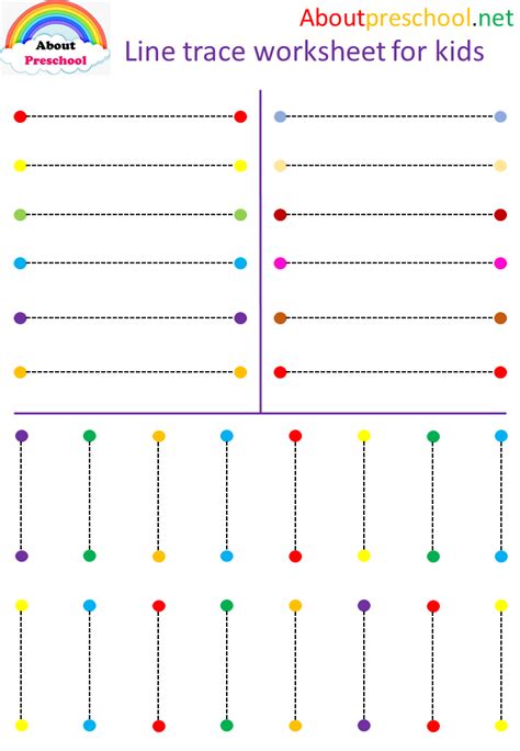 Preschool Line Trace Worksheet For Kids About Preschool
