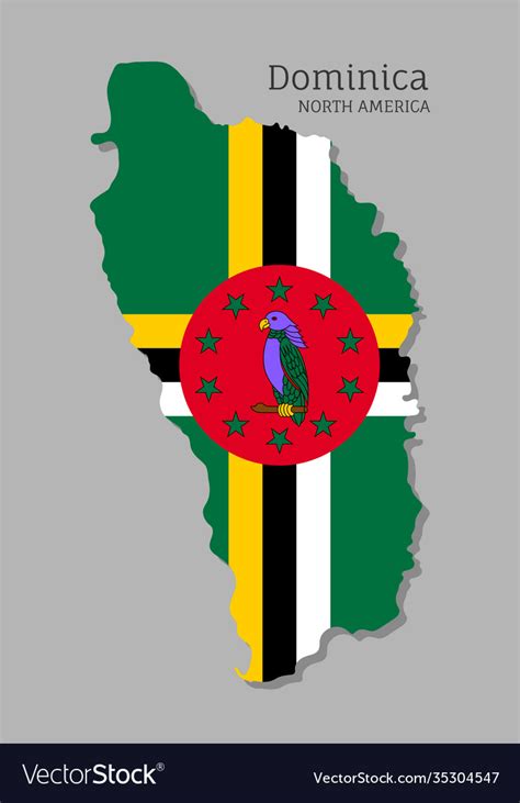 Map Dominica With National Flag Royalty Free Vector Image