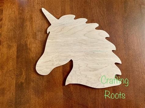 Wood Unicorn Head Cutout Diy Wood Blankbedroom Etsy Scroll Saw
