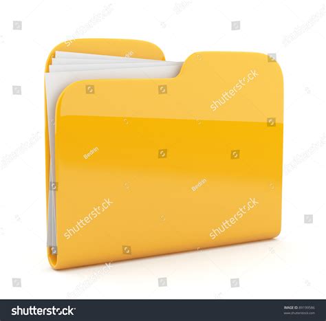 Yellow Folder File 3d Icon Isolated On White Background