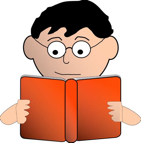 Onlinelabels Clip Art Reading Man With Glasses