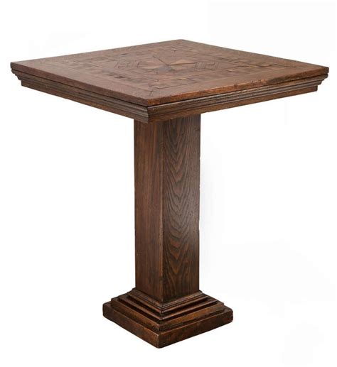 However, it is the by far the largest piece of furniture in my home. Arts and Craft Marquetry Square Pedestal Table at 1stdibs