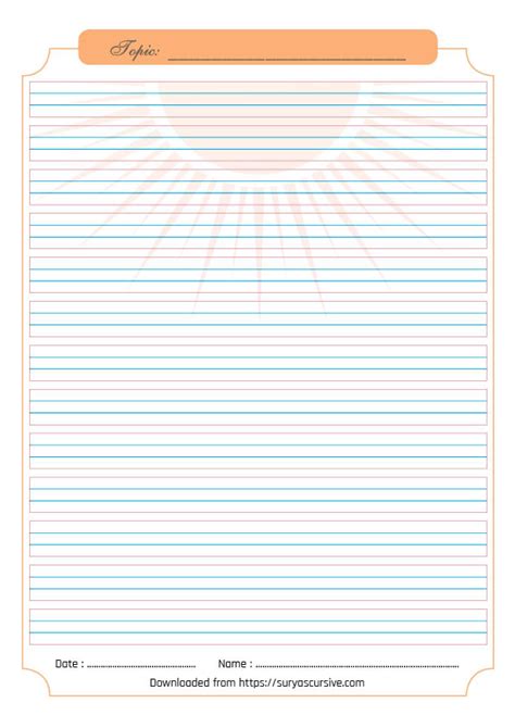 Blank Handwriting Worksheet 4 Lined For Cursive Writing Practice