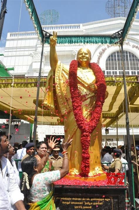 chennai tamil nadu cm dy cm unveil the statue of jayalalithaa on her