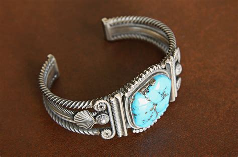 Sterling Silver Turquoise Inlay Cuff Bracelet Native American