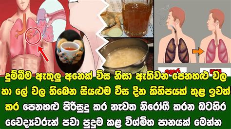 පෙනහළු වල හා ලේ වල තිබෙන සියළුම විසදින කිහිපයක් තුළ ඉවත් කරන විශ්මිත