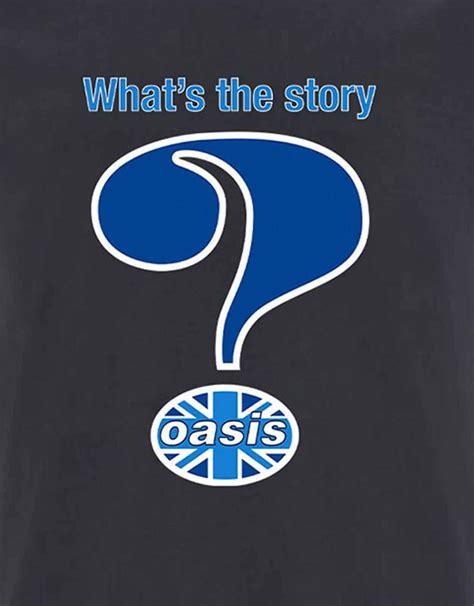 Oasis T Shirt Question Mark Band Logo New Official Mens Navy Blue