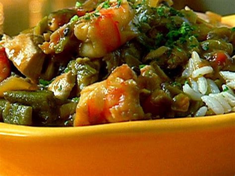 Add okra and simmer until tender, about 10 minutes. Nana's Chicken Seafood Gumbo Recipe | The Neelys | Food ...