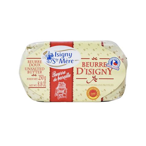 Isigny Aop Churned Butter Unsalted 250g Isigny Sainte Mère French