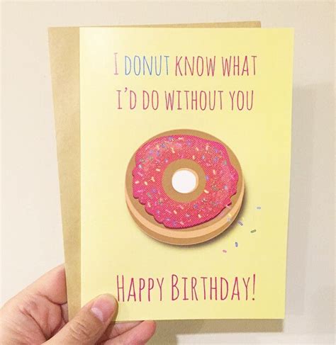Cute Donut Birthday Card With Glitter I Donut Know What