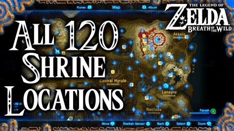 Zelda Breath Of The Wild All Shrines Location Map Castlebxe