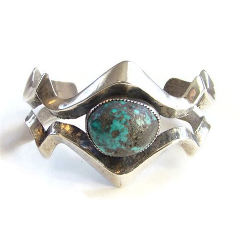 Old Native American Sand Cast Natural Turquoise Cuff Bracelet Etsy
