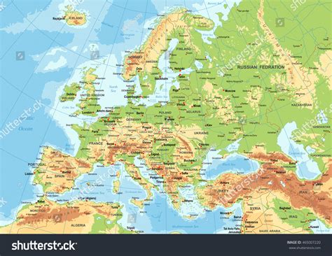 Highly Detailed Colored Vector Illustration Europe Stock