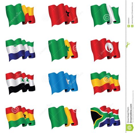 African flags stock vector. Illustration of windy, nation - 19666641