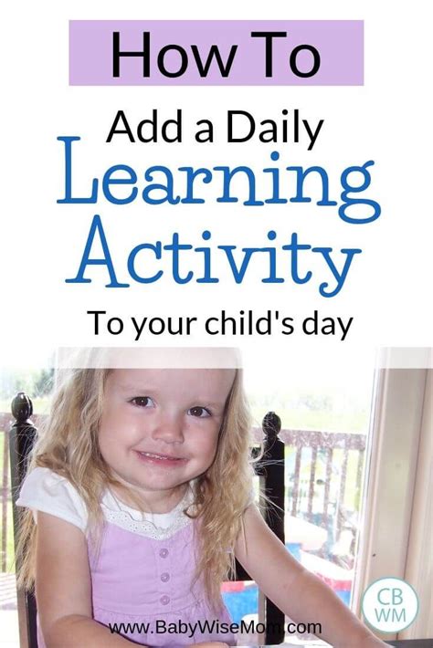 How To Do A Learning Activity Of The Day Babywise Mom Learning