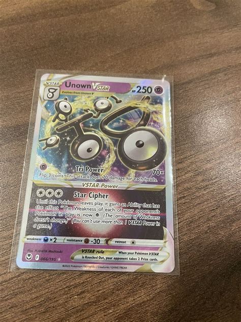 Pokémon Tcg Unown Vstar Silver Tempest 066195 Holo Ultra Rare Ebay