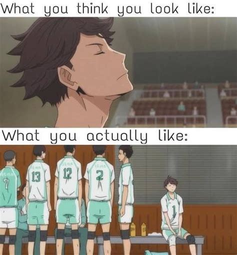Even if we're not confident that we'll win, even if others tell us we don't. What you think you look like | Haikyuu anime, Haikyuu funny