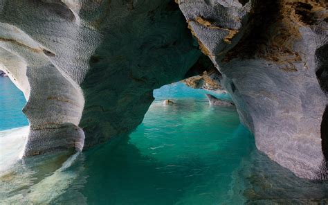 Nature Landscape Cave Chile Lake Turquoise Water Cathedral