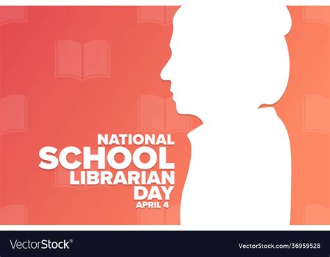 National School Librarian Day April 4 Holiday Vector Image