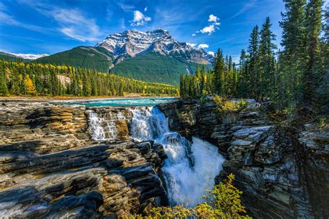 Photo Canadian Rockies Athabasca Falls River Free