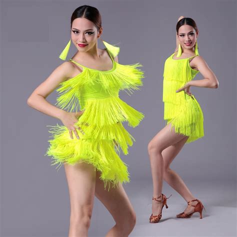 Latin Dance Dress Modern Ballroom Sexy Fringe Girl Costume Tassel Fringe Salsa Tango Dance Wear