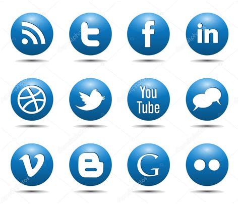 Blue Social Media Icons — Stock Vector © Kurkalukas 10102105