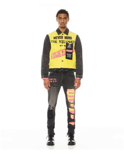 Cult Of Individuality Punk Super Skinny Sex Pistols Jeans In Yellow For Men Lyst