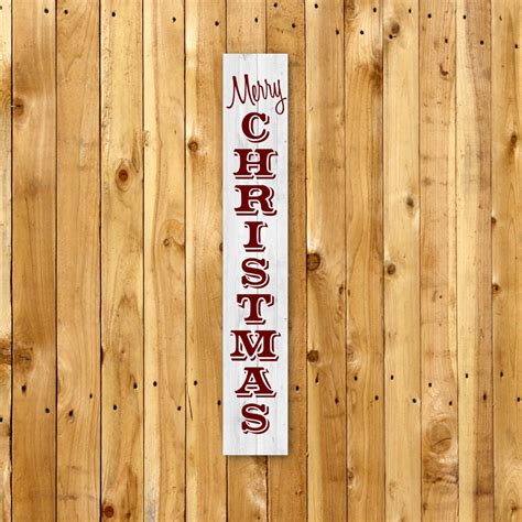 Merry Christmas Vertical Sign Merry Christmas Vertical Svg Etsy
