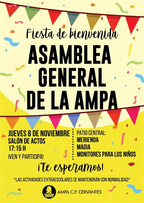 Asamblea General De La Ampa 8 Noviembre Ampa Ceip Cervantes