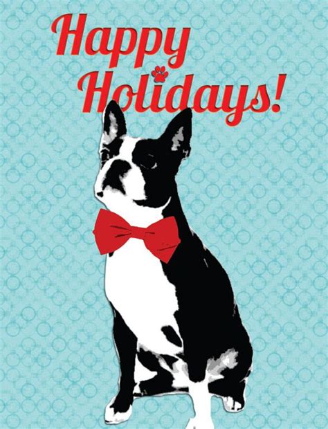 Boston Terrier Holiday Card Boston Terrier Boston Terrier Art