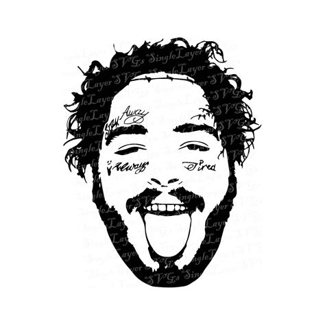 Post Malone Rapper SVG, Post Malone Silhouette, Portrait, Perfect For