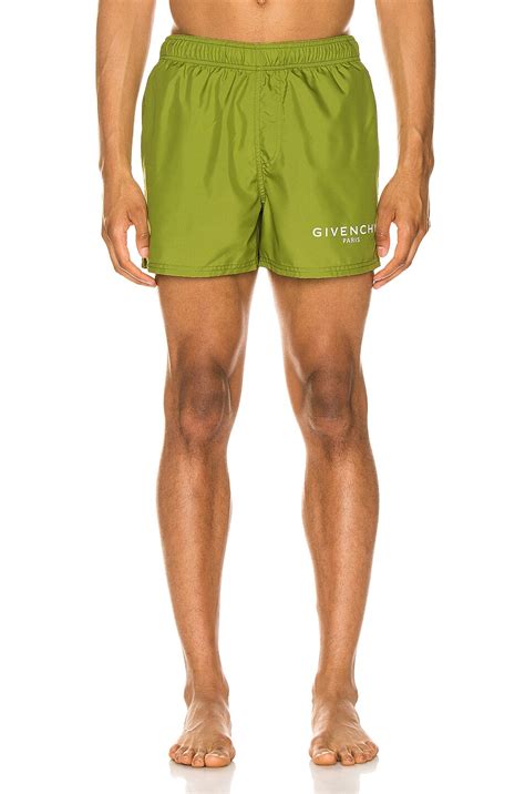 Givenchy Technical Swim Trunks In Olive Green Fwrd