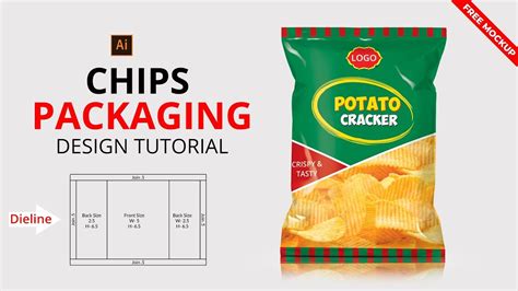 How To Design Potato Chips Packaging In Adobe Illustrator Free Mockup