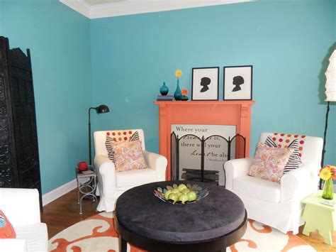 Turquoise And Orange Living Room Accents Home Design Images Living
