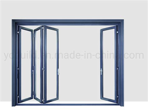 Customized Powder Coating Aluminium Folding Door With Clear Double