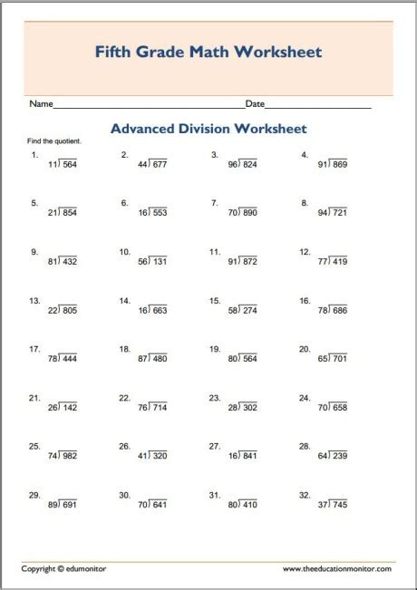 Printable Fifth Grade Decimal Worksheets Edumonitor Math Worksheets