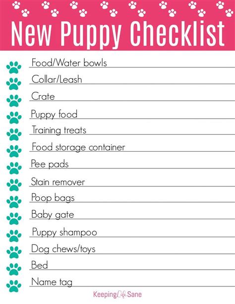 You just have to make sure that you have all the information and equipment that you need. New Puppy Checklist with FREE printable - Keeping Life Sane