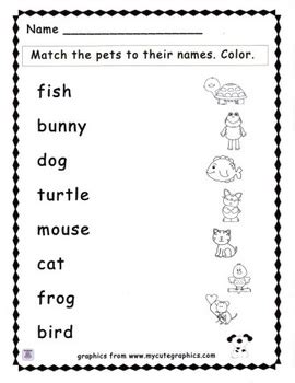 Pet Name Match Activity by NJF | Teachers Pay Teachers