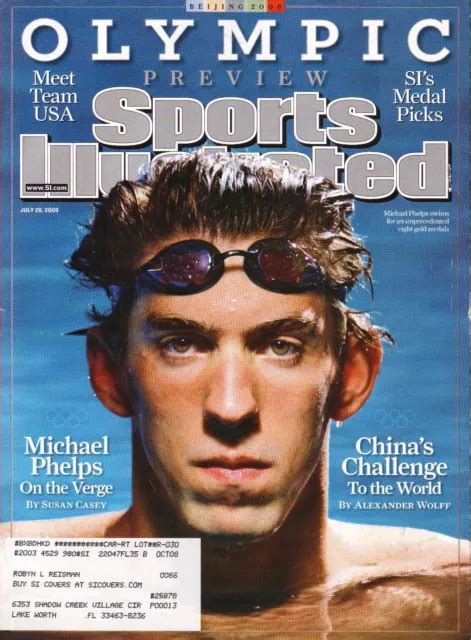 Michael Phelps Olympic Swimming Gold Medalist Team Usa 2008 Sports