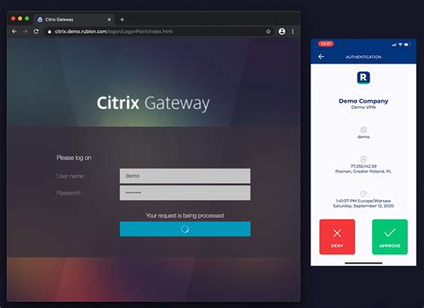 Example of MFA login to Citrix Gateway - Rublon User Guide