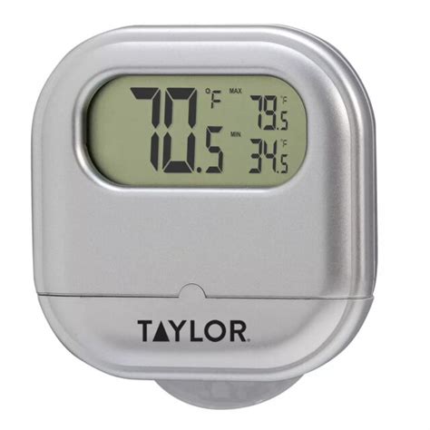 Taylor Digital Indoor Outdoor Thermometer 5257017 With Suction Cup