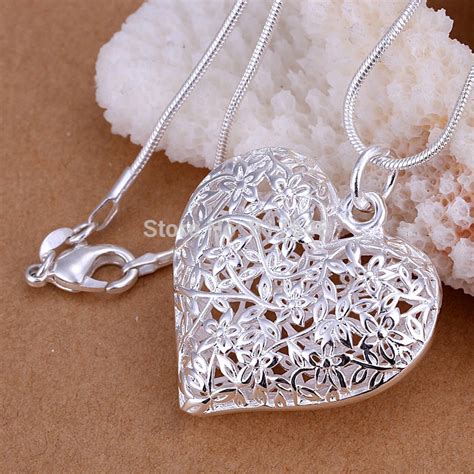 Wholesale Price 925 Silver Heart Pendant Necklaces