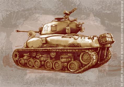 Sherman Tank Drawing