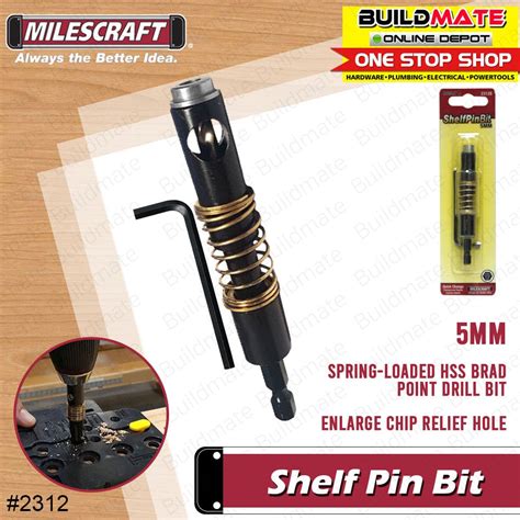 Milescraft Shelf Pin Bit 5mm 2312 Buildmate — Buildmate