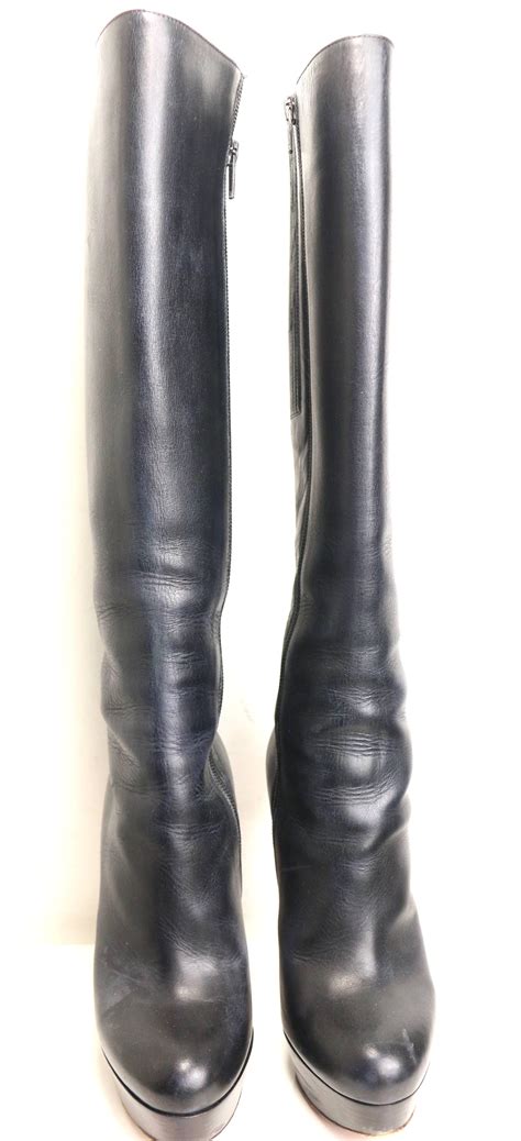 christian louboutin botalili 120mm black leather long boots at 1stdibs louboutin botalili