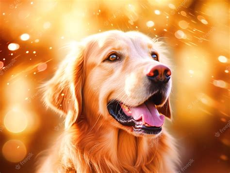 Premium Ai Image Happy Golden Retriever Dog Background