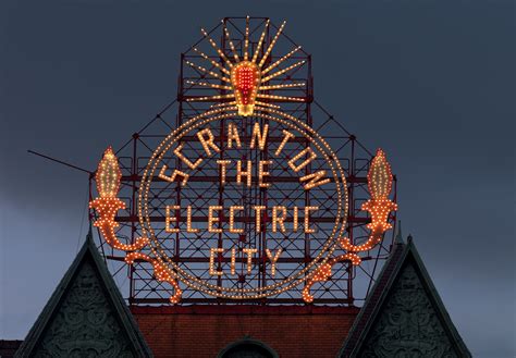 Filescranton Pennsylvania Restored Historic Electric City Sign By