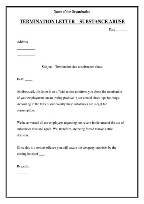Employee Termination Letter Format Download Word Pdf