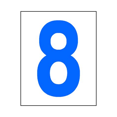 Number 8 Sticker Blue Safety Uk